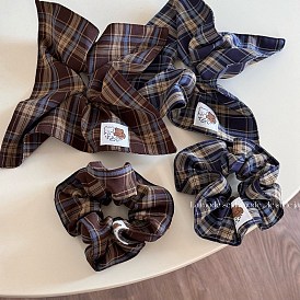 Аксессуары для волос из ткани с узором тартан, для девочек или женщин, резинка для волос / резинки для волос