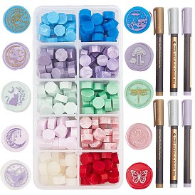CRASPIRE DIY Scrapbook Making Kits, Including Sealing Wax Particles for Retro Seal Stamp and Metallic Markers Paints Pens