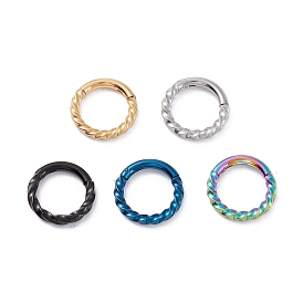 Twisted Ring Hoop Earrings for Girl Women, Chunky 304 Stainless Steel Earrings