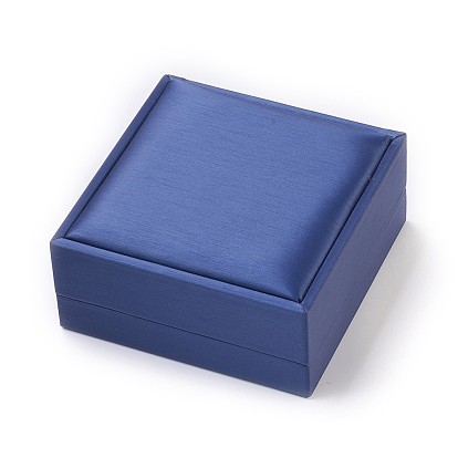 Imitation Silk Covered Wooden Jewelry Bangle Boxes, Square