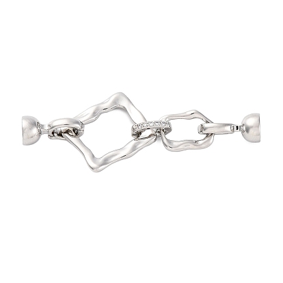 Латунное микропейв, прозрачный кубический цирконий, складные застежки, без кадмия, без никеля и без свинца, прямоугольные