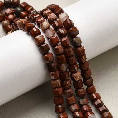 Натуральные красные яшмы бусы пряди, граненый стол, вырезанный куб