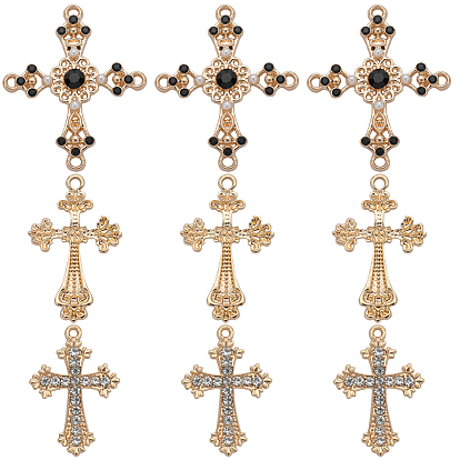 Набор для поиска ювелирных изделий своими руками, в том числе 24шт 3 стили подвески из сплава со стразами и звенья компонентов люстры