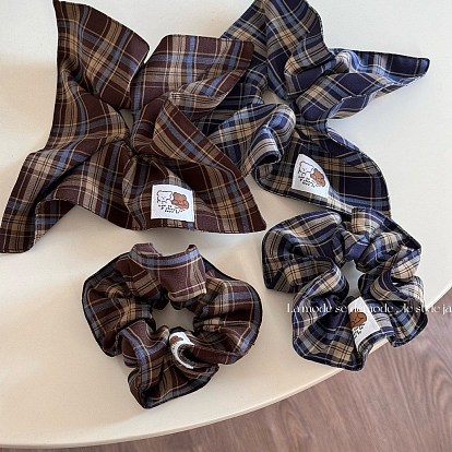 Аксессуары для волос из ткани с узором тартан, для девочек или женщин, резинка для волос / резинки для волос