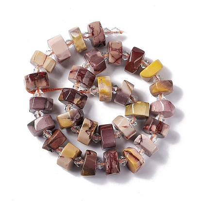 Natural Mookaite Beads Strands, Faceted, Flat Round