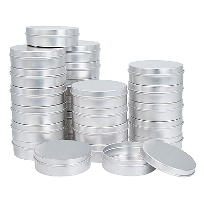 Round Aluminium Tin Cans, Aluminium Jar, Storage Containers for Cosmetic, Candles, Candies, with Slip-on Lid