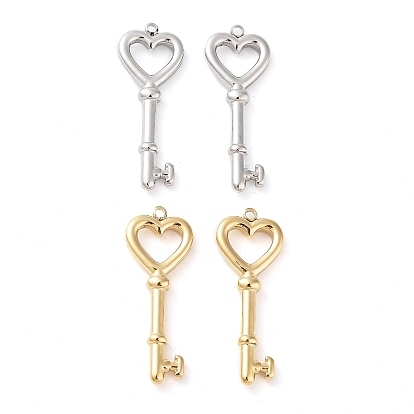304 подвески из нержавеющей стали, сердце ключ очарование