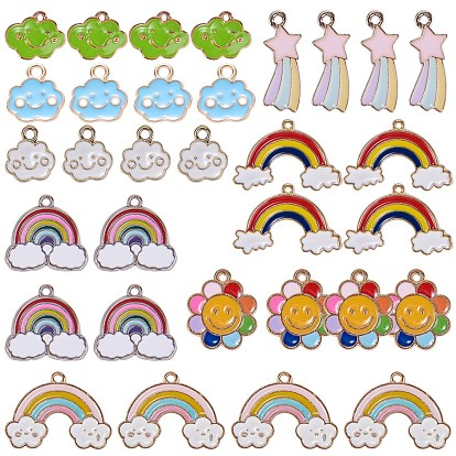 Alloy Enamel Pendants, Mixed Shapes