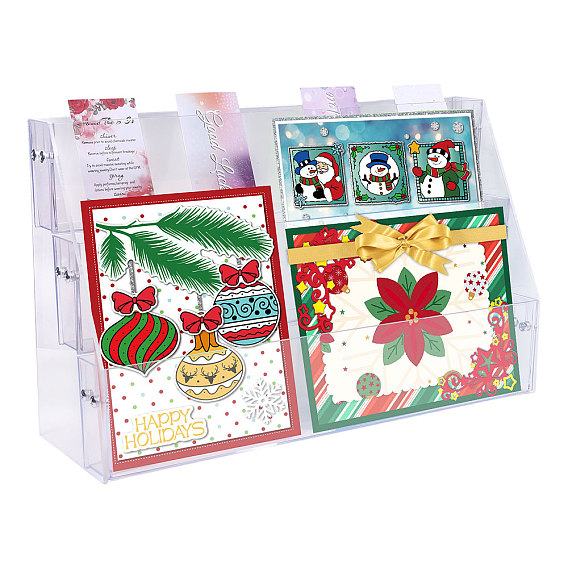 Акриловые подставки для дисплеев, для поздравительных открыток, ювелирные изделия, косметический, прямоугольные