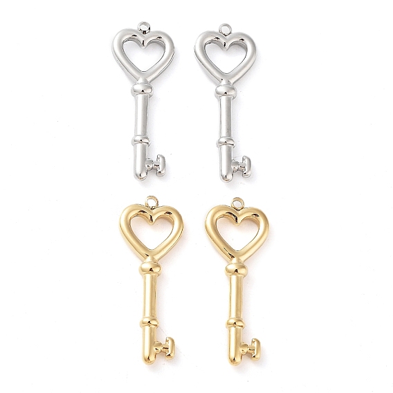 304 подвески из нержавеющей стали, сердце ключ очарование