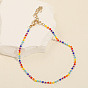 Bohemian Beach Anklet for Women - Colorful Rainbow Glass Bead Foot Jewelry Accessory