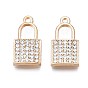 Pendentifs en alliage, avec strass cristal, sans cadmium et sans nickel et sans plomb, breloques cadenas