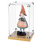 Vitrines transparentes en acrylique pour figurines avec socle en bois, pour les chiffres, rectangle