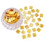 ARRICRAFT Glass Cabochons, Gold Foil Mosaic Tile, for Home Decoration or DIY Crafts, Square