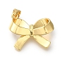 Rack Plating Brass Pendants, Long-Lasting Plated, Cadmium Free & Lead Free, Bowknot Charms
