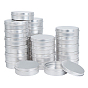 Round Aluminium Tin Cans, Aluminium Jar, Storage Containers for Cosmetic, Candles, Candies, with Slip-on Lid