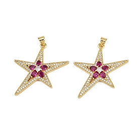 Латунные микро проложить кубического циркония подвески, звезды прелести, без кадмия и без свинца, стойки покрытие, долговечный