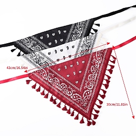 Foulard triangulaire imprimé, bandeau de style bohème avec pompon, accessoires pour cheveux élégants