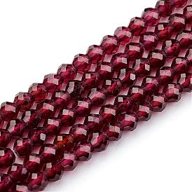 Natural Garnet Beads Strands, Round, Faceted