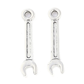 Tibetan Style Zinc Alloy Wrench Pendants, Lead Free & Cadmium Free, 24.3x5.8x1.5mm, Hole: 2mm, about 1000pcs/500g