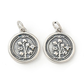 Латунные микро проложить кубического циркония подвески, плоский круглый с цветными чарами, без свинца и без кадмия, стойки покрытие, долговечный, с целью перехода в кольце