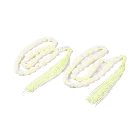 Natural Trochus Shell Oval Beads Strands, with Tassel