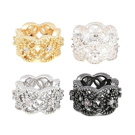 Бусины из прозрачного кубического циркония в форме цветка, латунь., бусины с большим отверстием, без кадмия и без свинца, стойки покрытие, долговечный