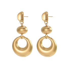 304 серьги из нержавеющей стали, плоско-круглые, долговечный, ионное покрытие (ip)