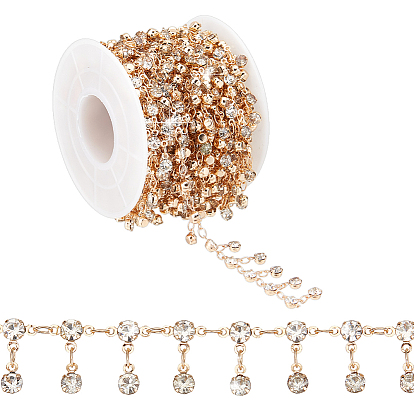 4 плоские круглые латунные цепочки со стразами