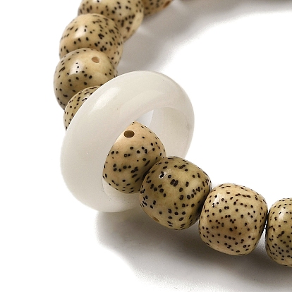 Natural Agate & White Jade & Moon and Star Bodhi Beaded Stretch Bracelets