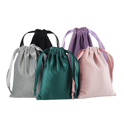 Velvet Pouches, Drawstring Bags, Gift Bag, Rectangle