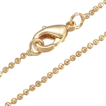 Brass Ball Chain Necklaces Making, with Lobster Claw Clasps