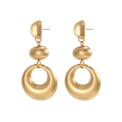 304 серьги из нержавеющей стали, плоско-круглые, долговечный, ионное покрытие (ip)