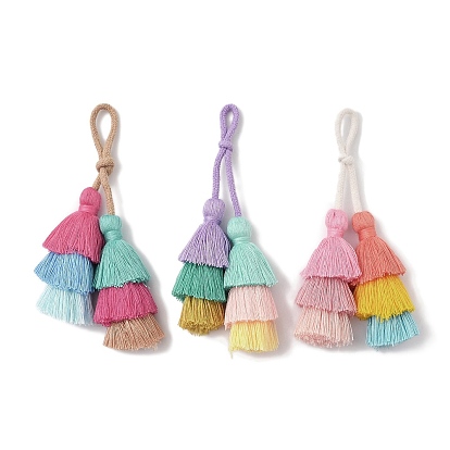 Подвесные украшения ручной работы из нейлоновых ниток в технике макраме, для украшения сумок или брелоков