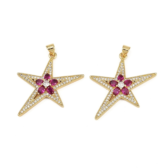 Латунные микро проложить кубического циркония подвески, звезды прелести, без кадмия и без свинца, стойки покрытие, долговечный