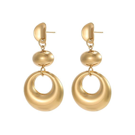 304 серьги из нержавеющей стали, плоско-круглые, долговечный, ионное покрытие (ip)