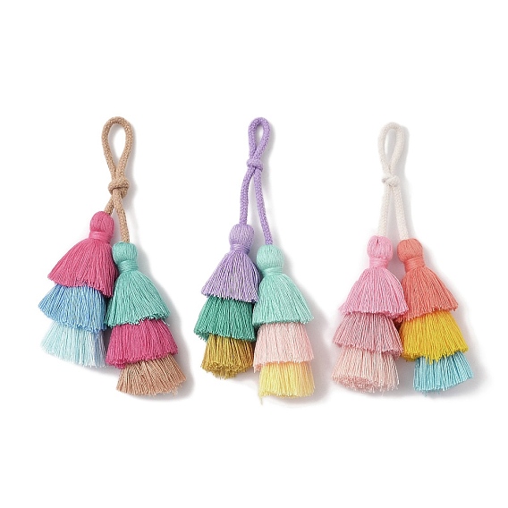 Подвесные украшения ручной работы из нейлоновых ниток в технике макраме, для украшения сумок или брелоков