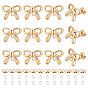 6Pairs 304 Stainless Steel Stud Earring Findings, with Ear Nuts and Loops, Bowknot, 24Pcs Plastic Ear Nuts