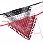 Printed Triangular Head Scarf, Boho Style Head Band with Tassel Elegant Hair Accessories