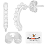 10Pcs Brass Stud Earring Findings, with Loop & Imitation Pearl, with 10Pcs Brass Friction Ear Nuts