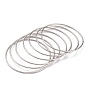 7Pcs Women's Simple Fashion Textured Vacuum Plating 304 Stainless Steel Stackable Bangles