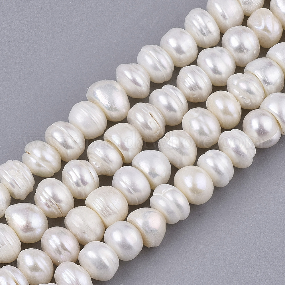 80 beads 4mm Natural White Freshwater Pearl round potato Beads