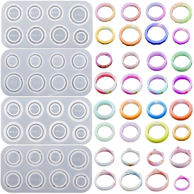 Rings DIY Food Grade Silicone Mold, Resin Casting Molds, for UV Resin, Epoxy Resin Craft Making, White
