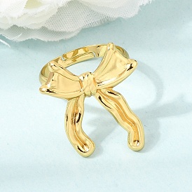 304 Stainless Steel Enamel Cuff Open Rings, Bowknot