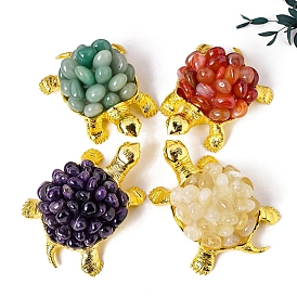 Gemstone Gift Decoration Ornament, Metal Turtle Display Decorations, Home Decoration