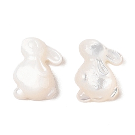 Natural White Shell Carved Cabochons, Rabbit