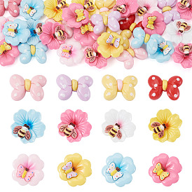 30 шт 3 стили кабошоны из непрозрачной смолы, разнообразные