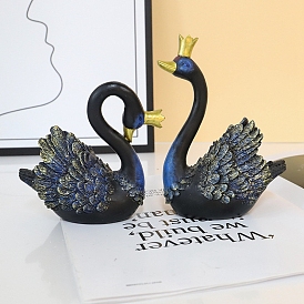 Фигурки лебедя из смолы, для домашнего украшения рабочего стола