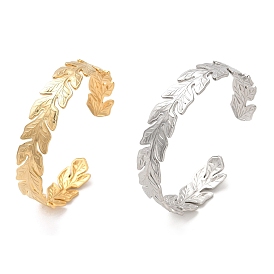 304 Stainless Steel Leaf Cuff Bangles