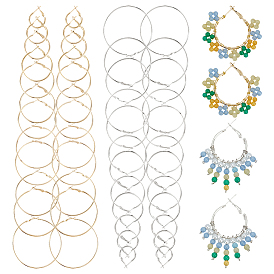 2 комплекты серег-колец из цветного сплава